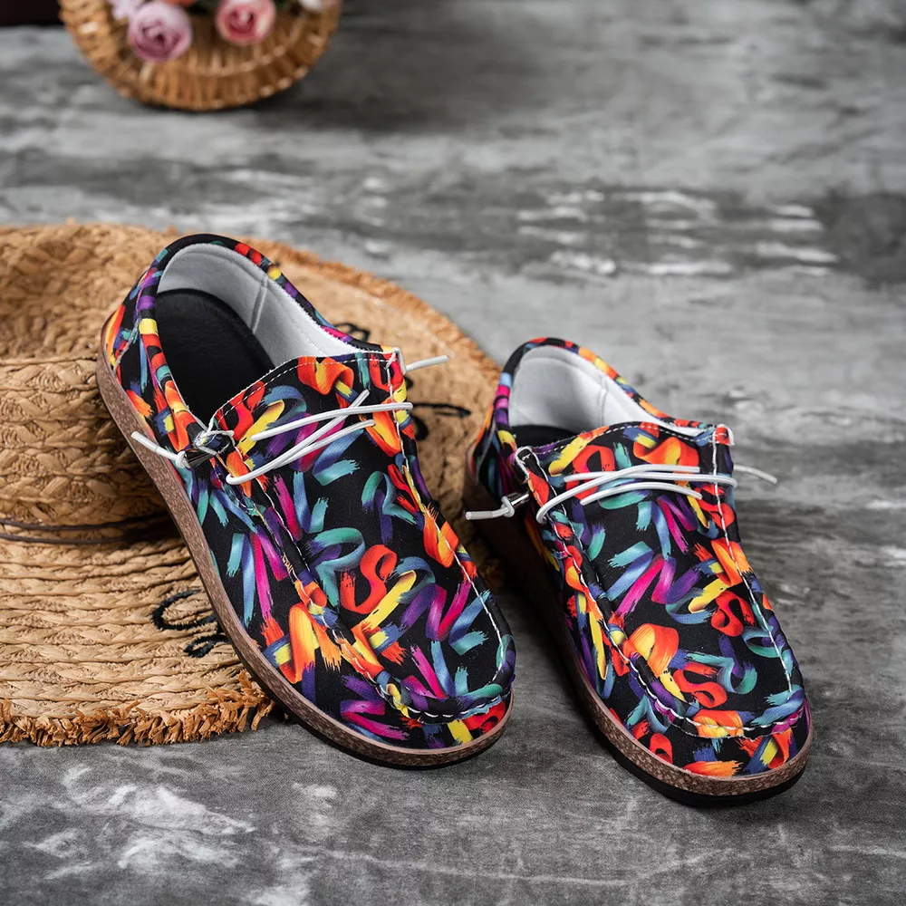 Colorful Printed Casual Loafers, image 9