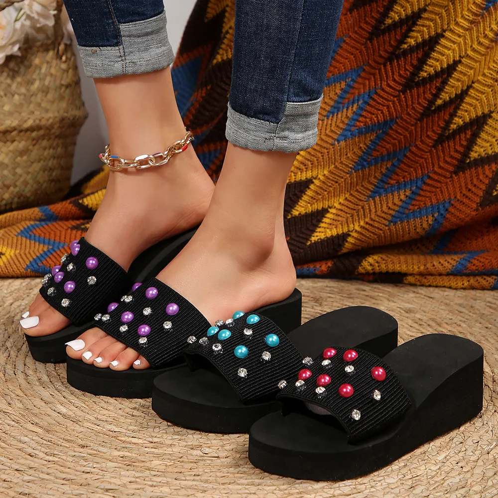 Studded Wedge Platform Sandals, image 4