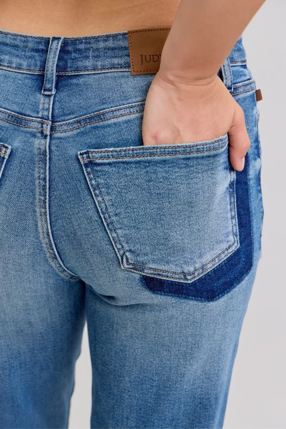 Full Size Mid Rise Bf Patch & Repair Destroy Release Hem Jeans Plus Size, image 14