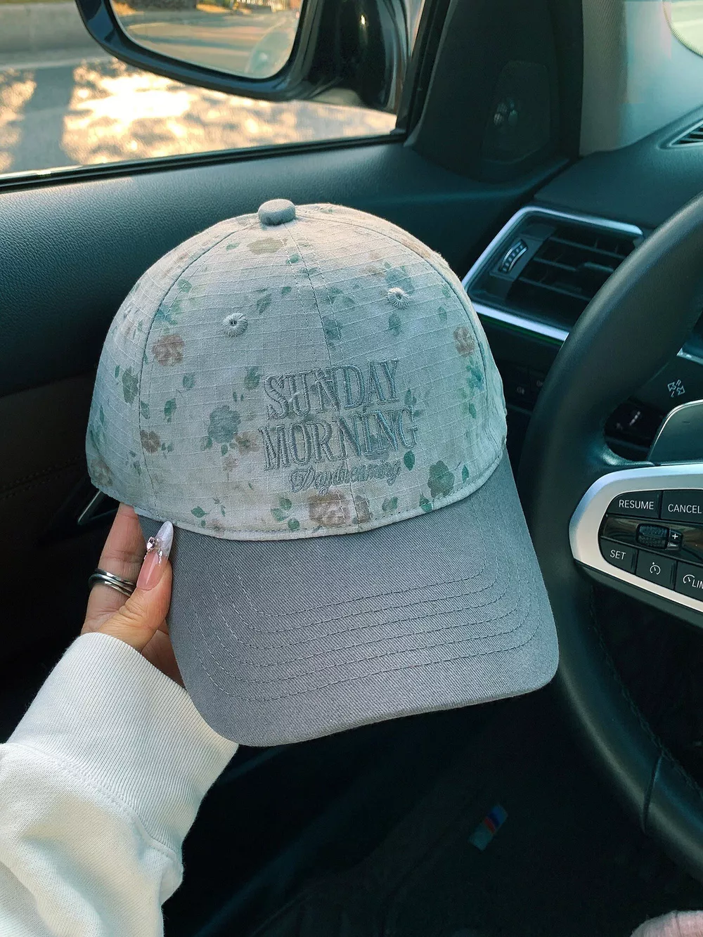 Floral Embroidered Baseball Cap, image 2