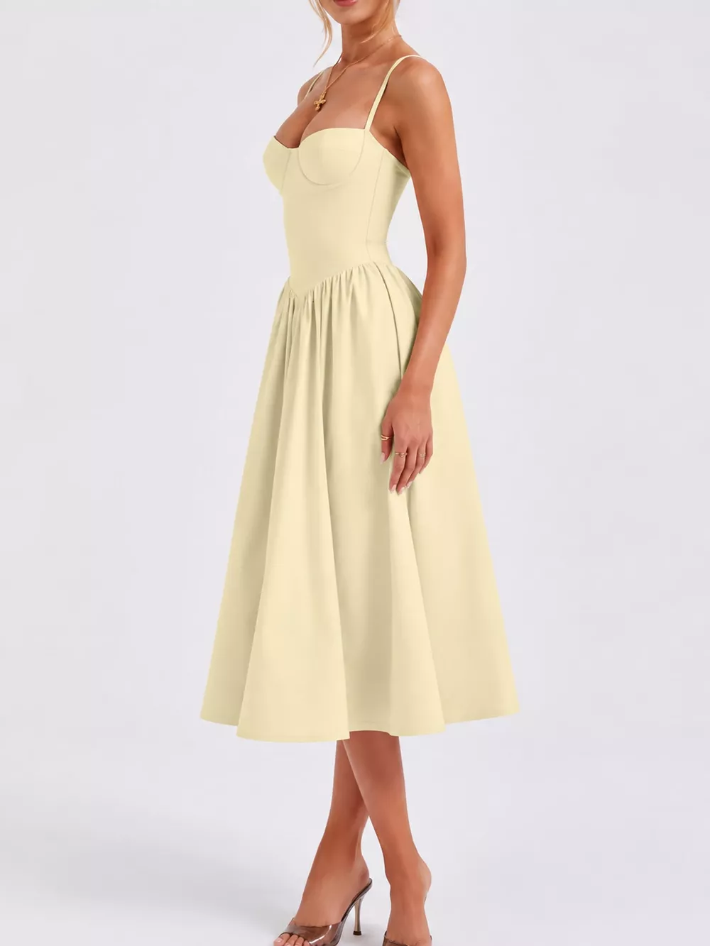 Sweetheart Neck Midi Cami Dress, image 32