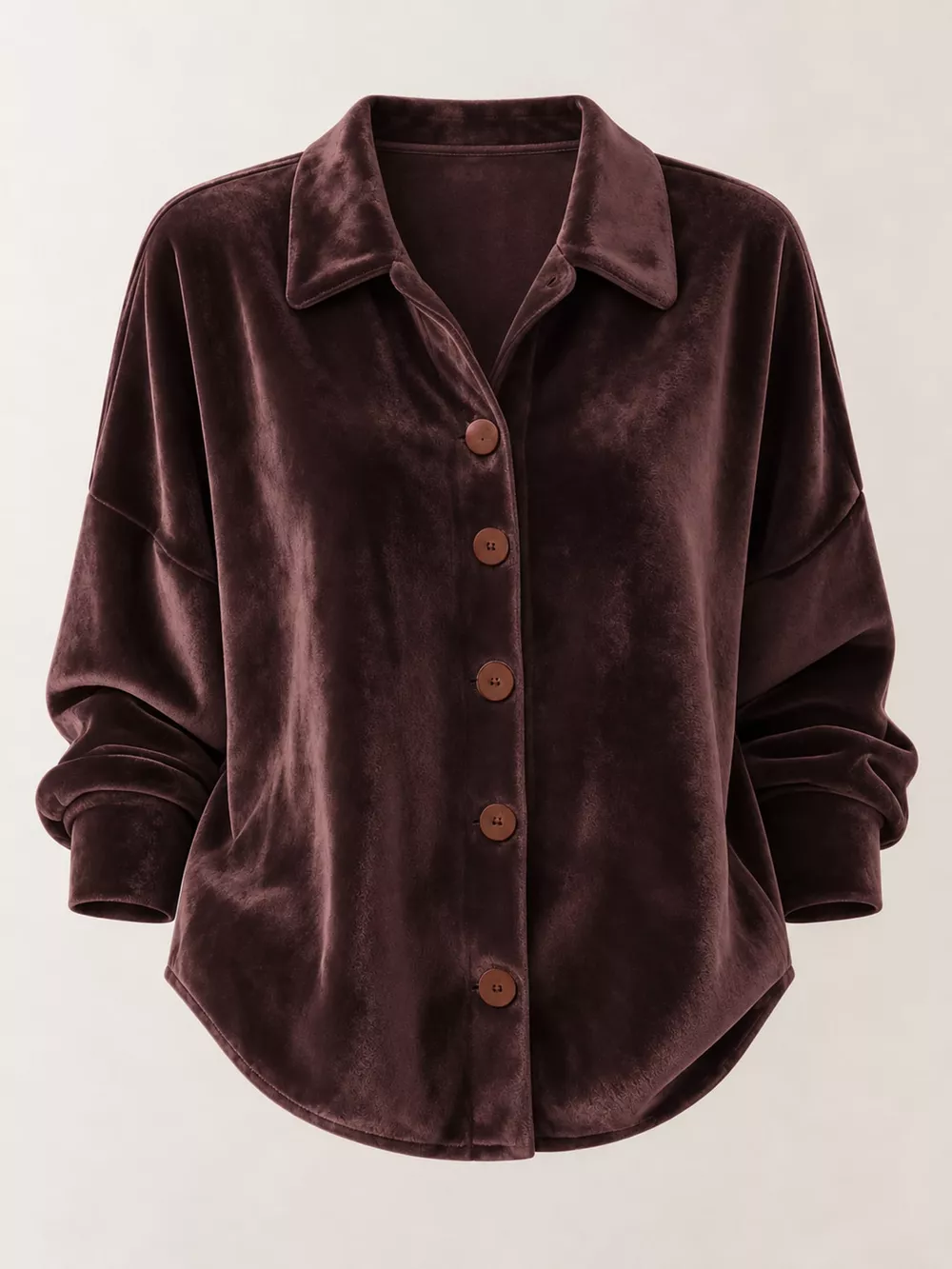 Full Size Velvet Button-Down Long Sleeve Shirt Plus Size, image 21