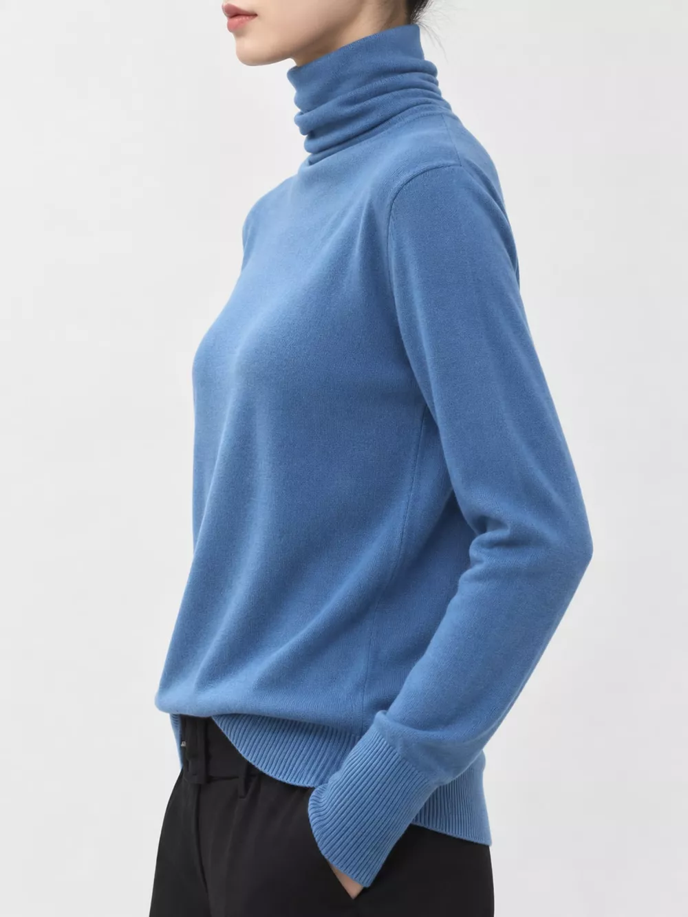 Full Size Slim-Fit Turtleneck Knit Top Plus Size, image 40