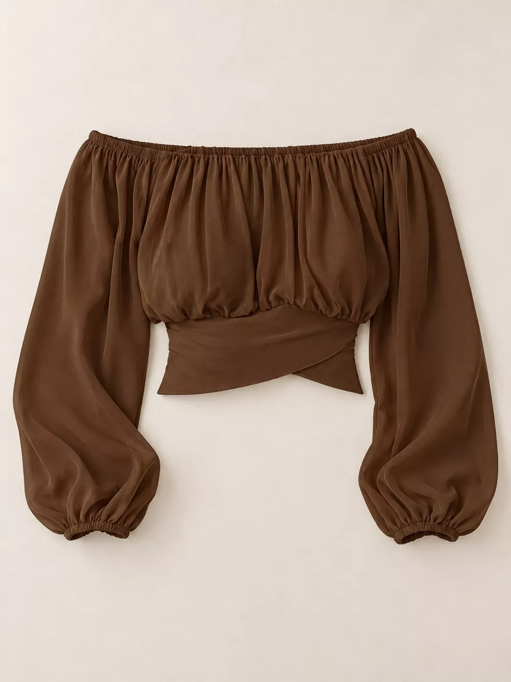 Off-Shoulder Long Sleeve Cropped Blouse, image 24
