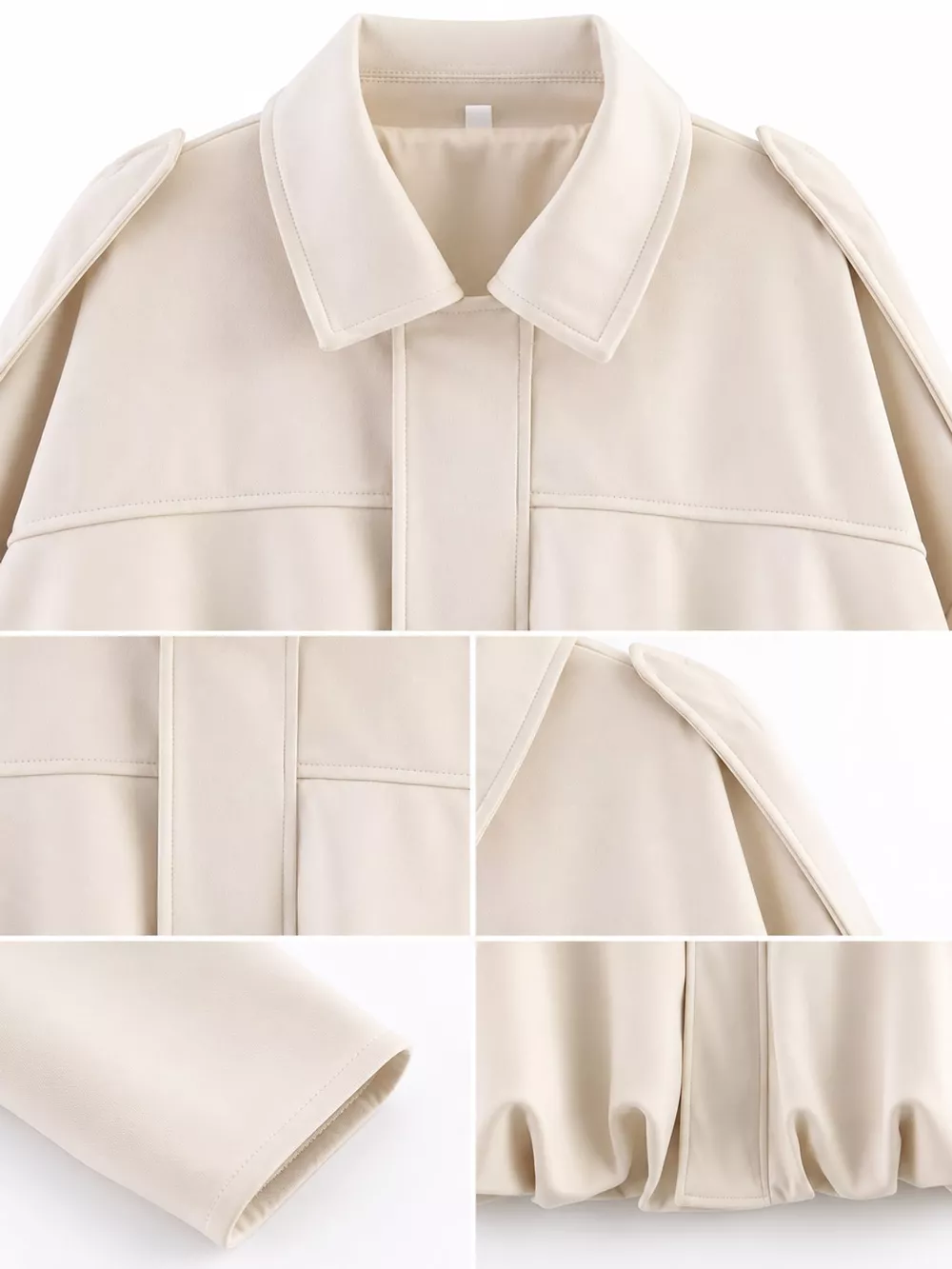 Elastic Hem Batwing Sleeve Jacket, image 20