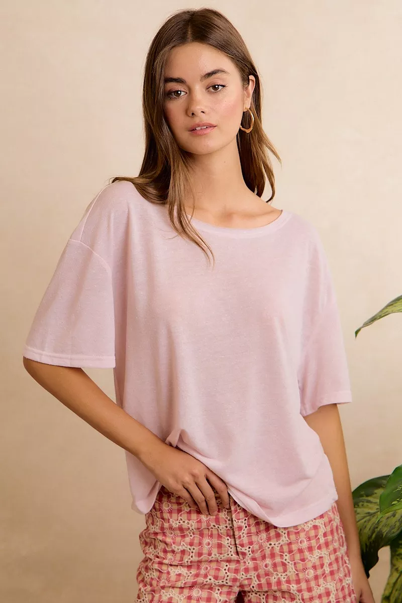 BiBi Solid Jersey Relaxed Fit Short Sleeves Pocket Top, image 5