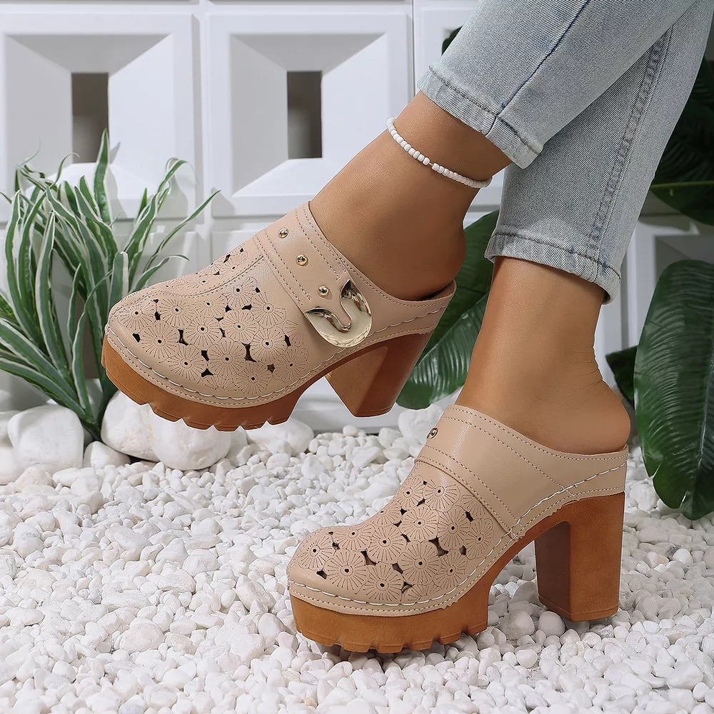 Round Toe Block Heels Sandals, image 13