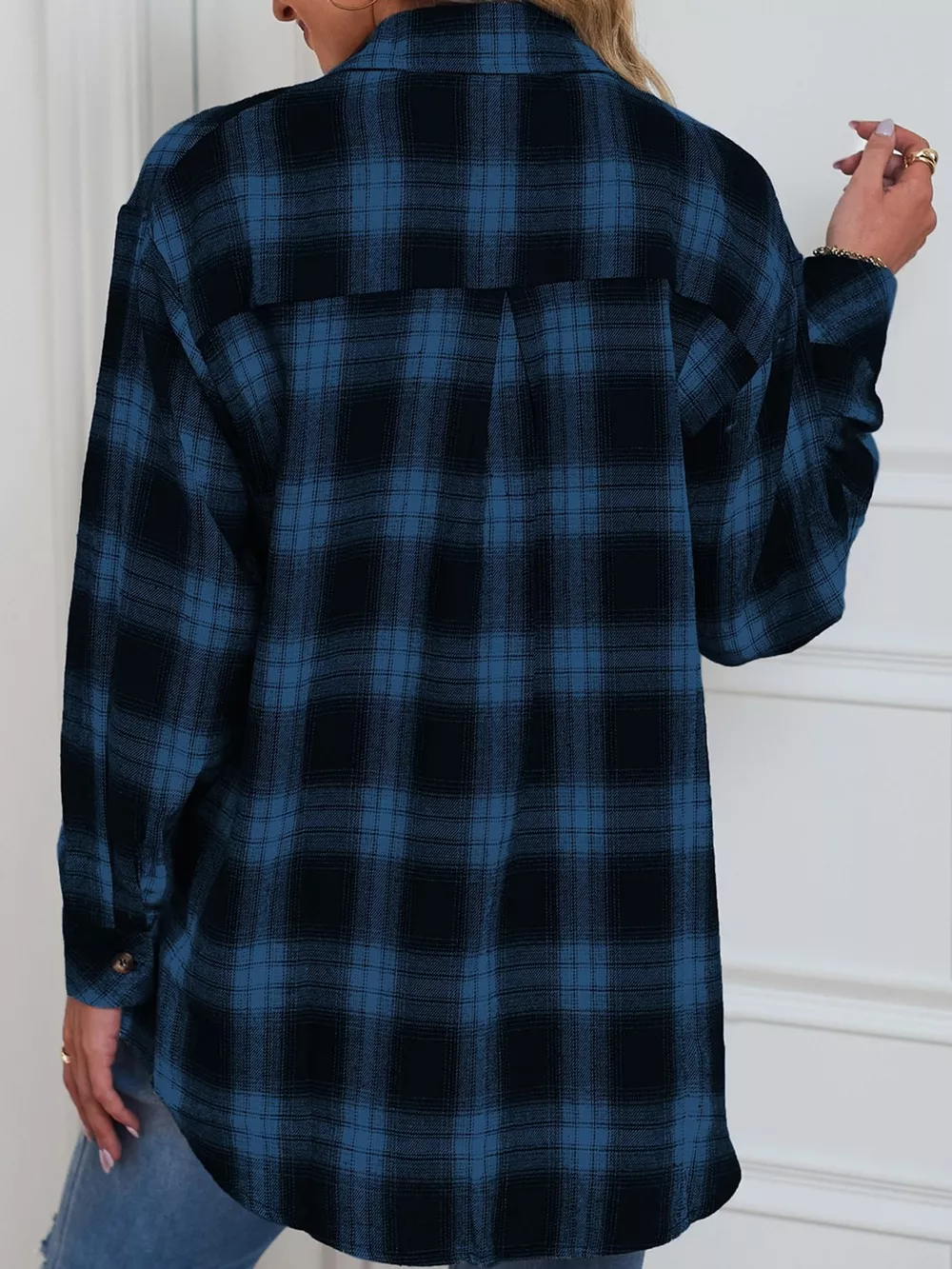 Plaid Button-Down Oversized Shirt, image 23