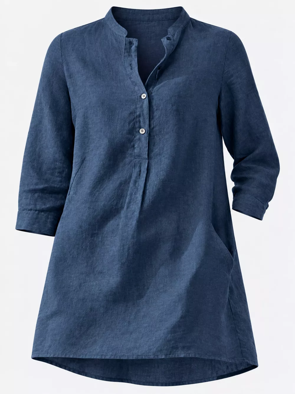 Full Size Button Detail 3/4 Sleeve Blouse Plus Size, image 14