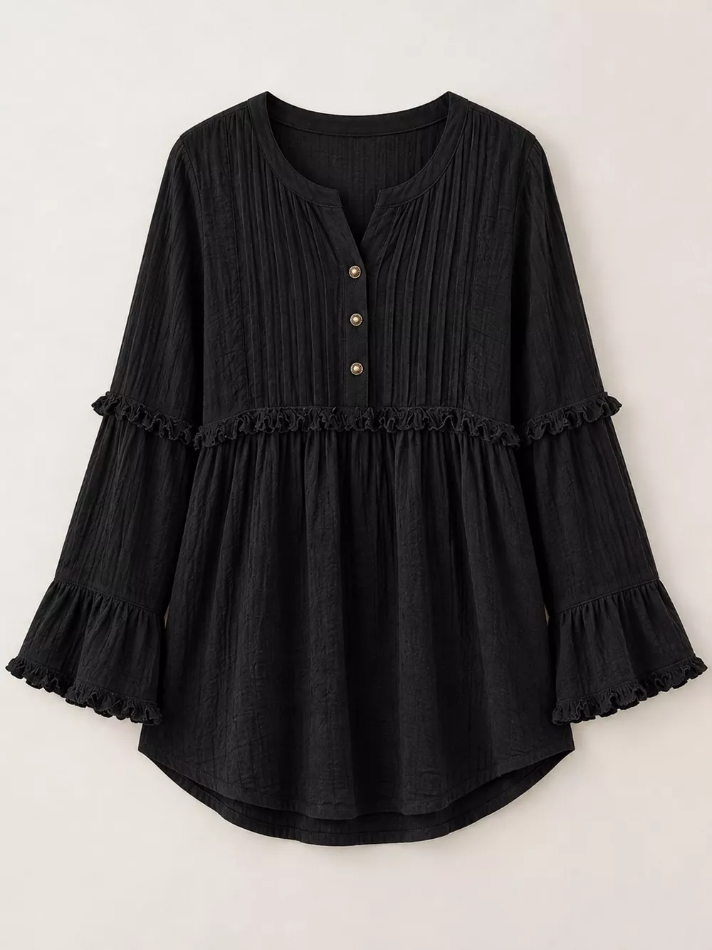 Full Size Snap Down Long Sleeve Blouse Plus Size, image 7