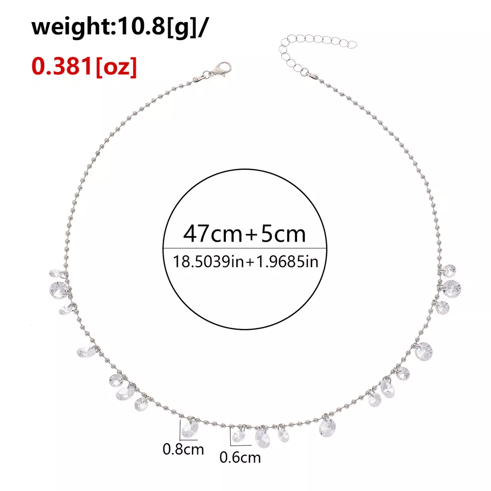 Sparkling Zircon Drop Necklace, image 6