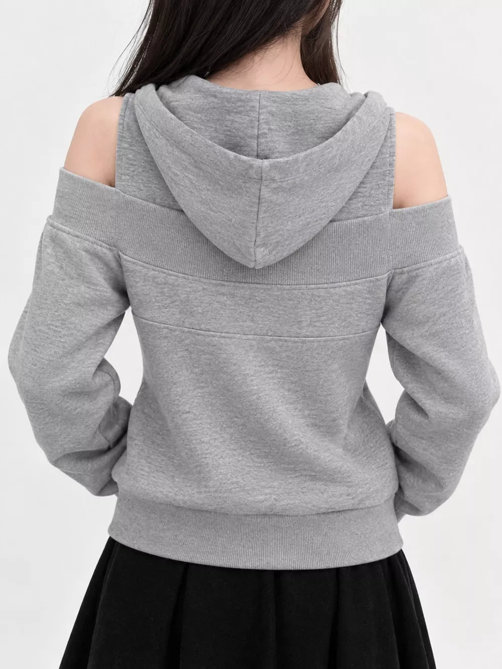 Cold Shoulder Zip-Up Hoodie, image 3