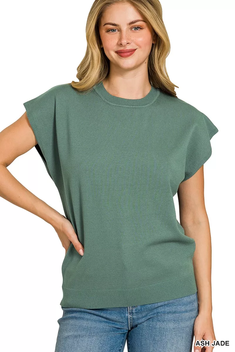 Viscose Round-neck Short Sleeve Sweater