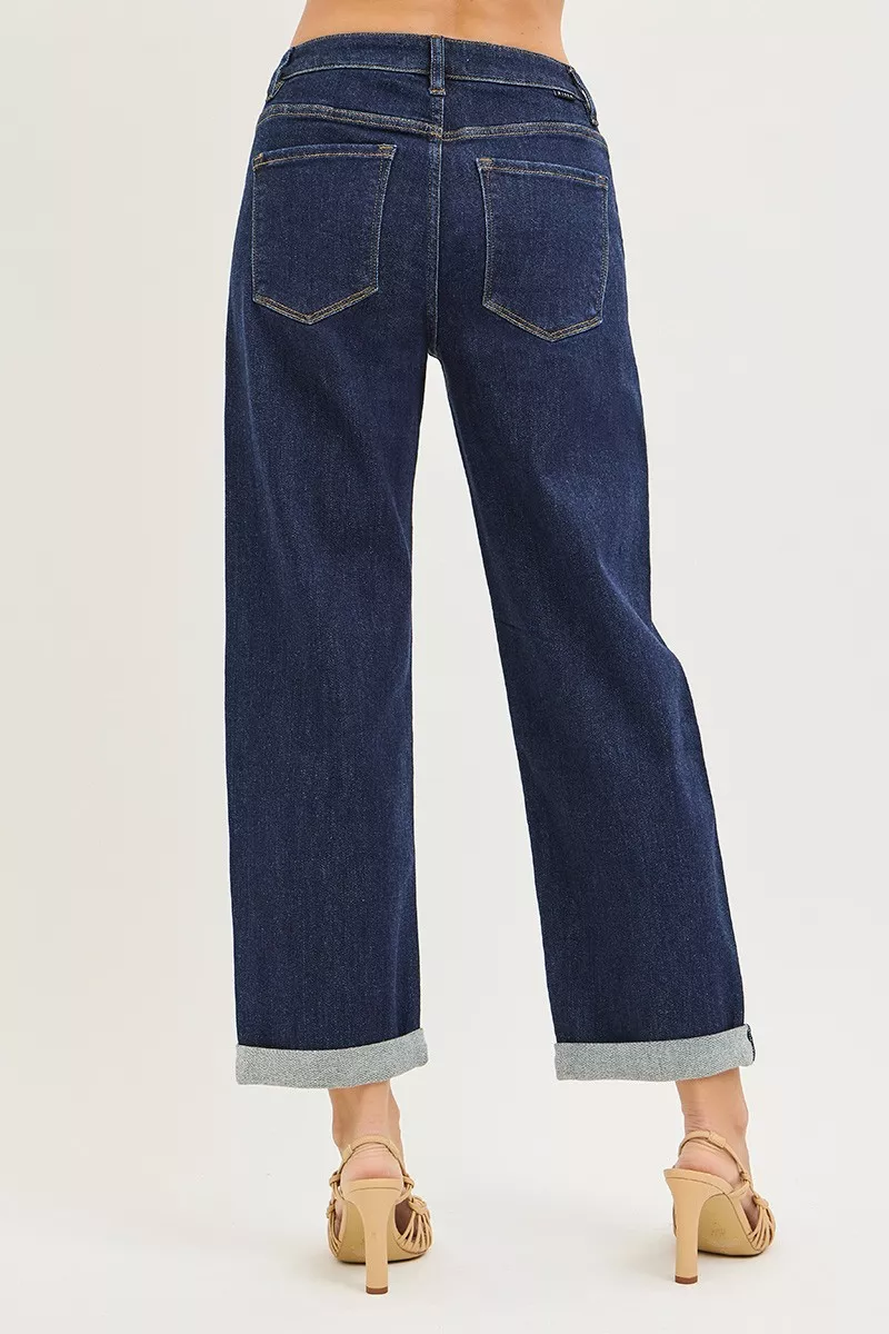 Slouchy Cropped Boyfriend Jeans With Cuffed Hem, image 5