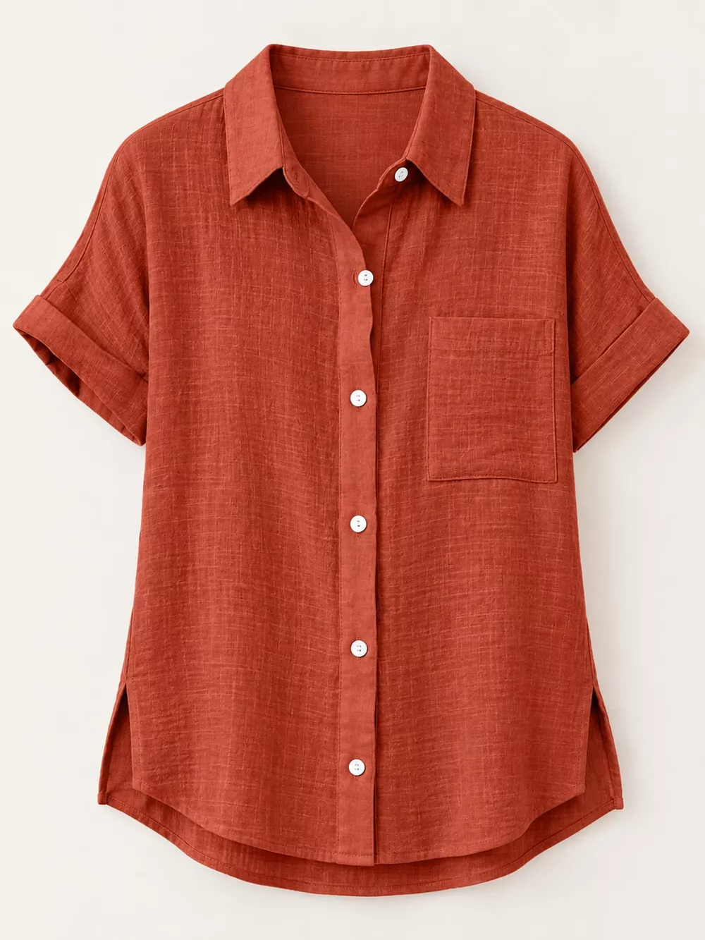 Full Size Button Up Short Sleeve Shirt Plus Size, image 49