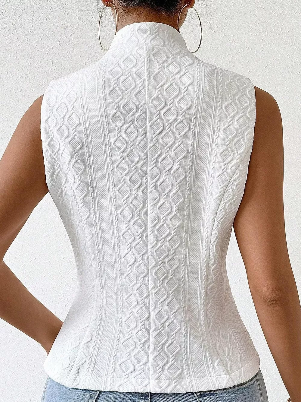 Textured Single-Breasted Vest Coat, image 4