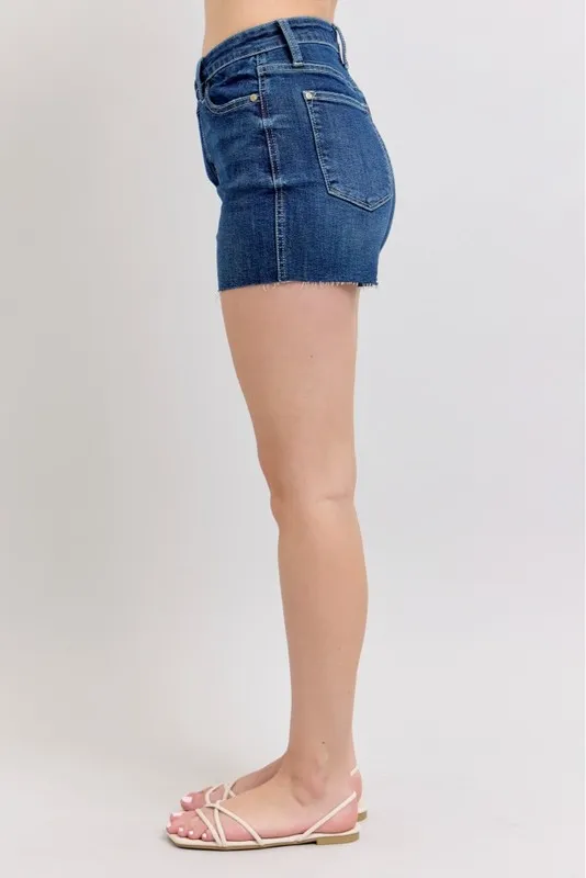 Full Size High Waist Criss-Cross Waistband Denim Shorts Plus Size, image 16