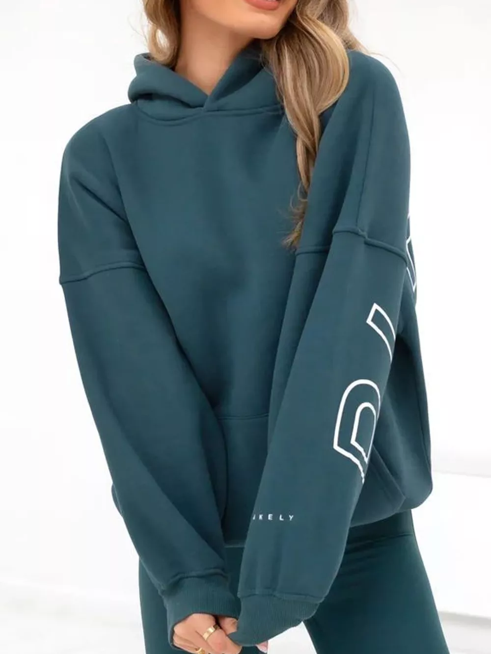 Letter Back Hoodie with Kangaroo Pocket, image 12