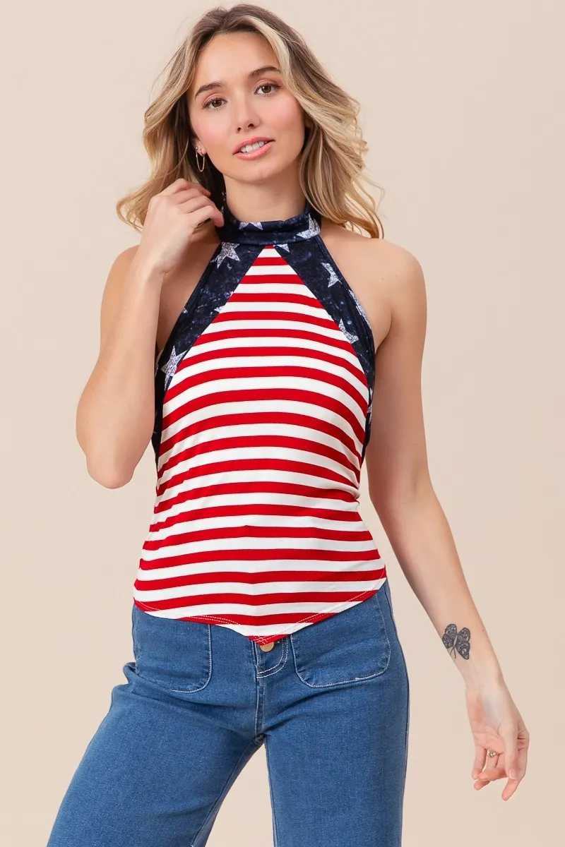 Stripe Jersey with Star Halter Neck with Tie Back, image 9