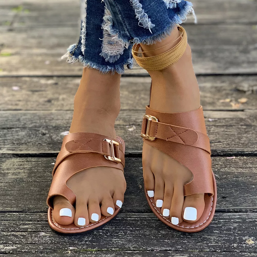 Toe Loop Buckle Decor Sandals, image 10