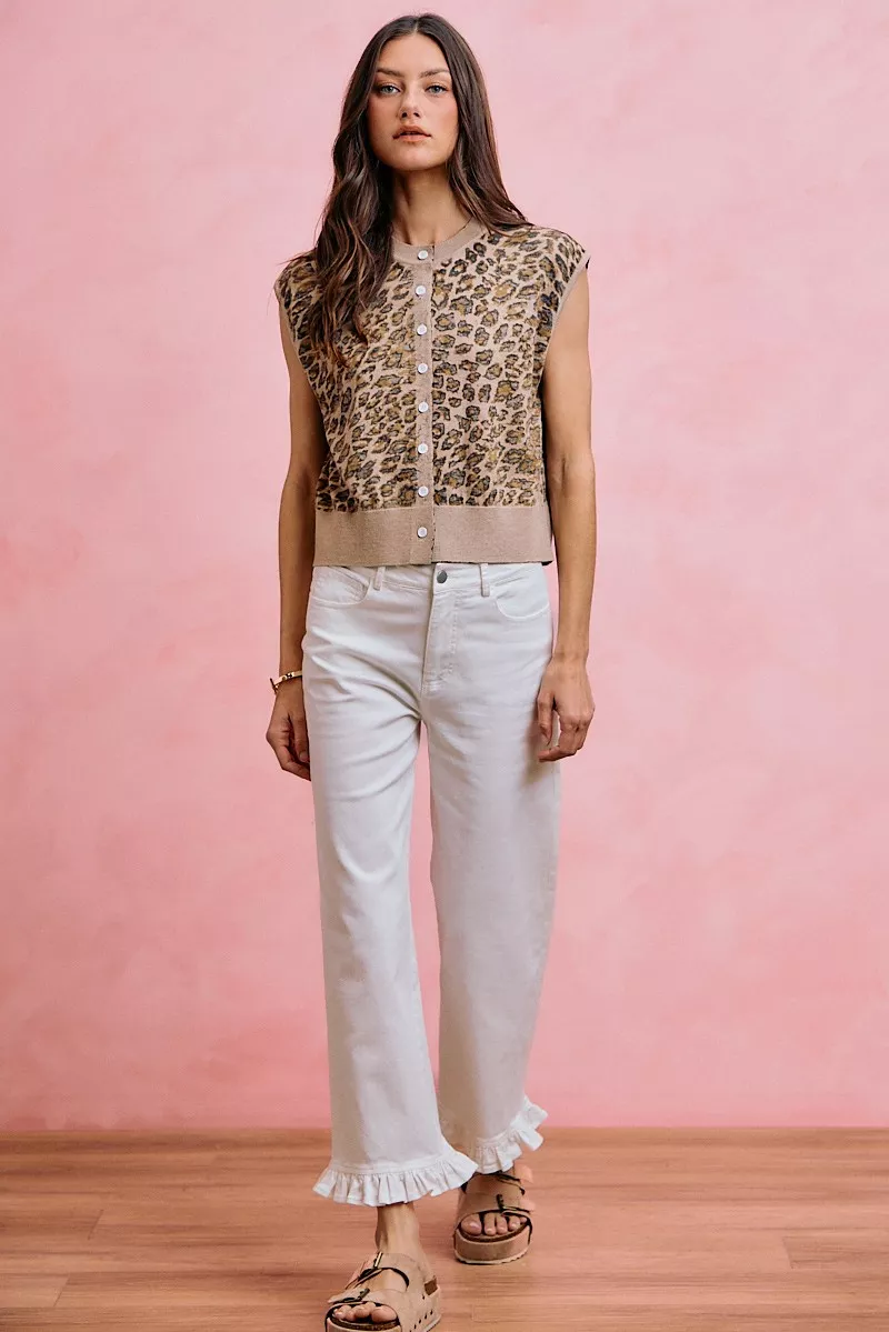 Ruffled Bottom Detail Mid Rise Jeans, image 4