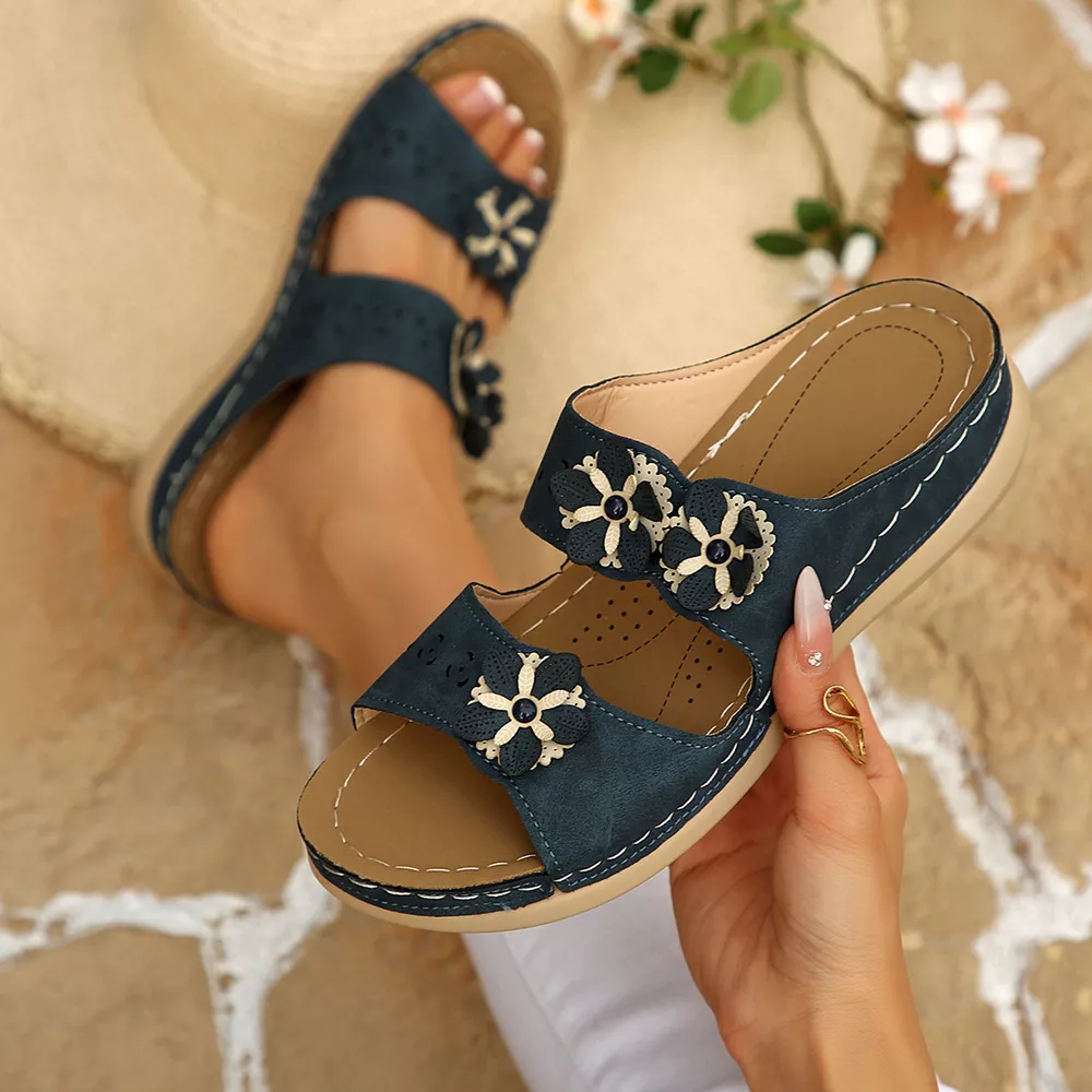 Floral Embellished Open Toe Sandals, image 5