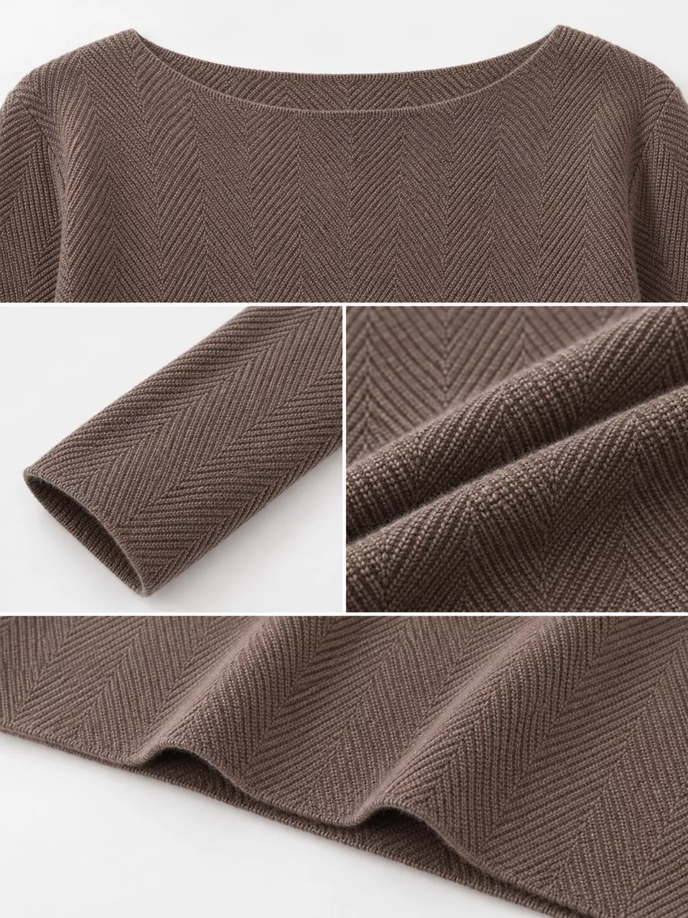 Herringbone Slim Fit Long Sleeve Knit Top, image 13