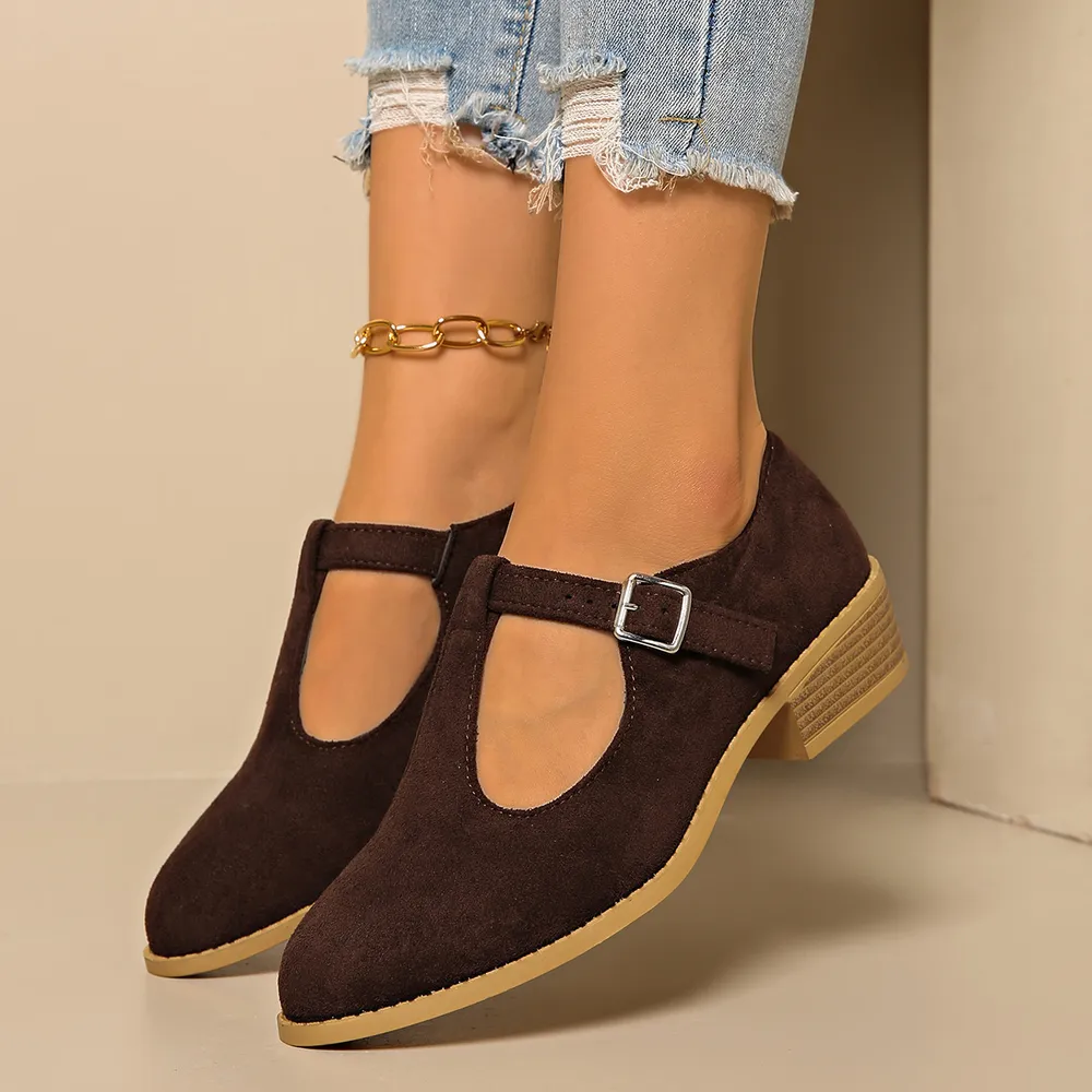 Classic Suede Block Heel Slip-Ons, image 3