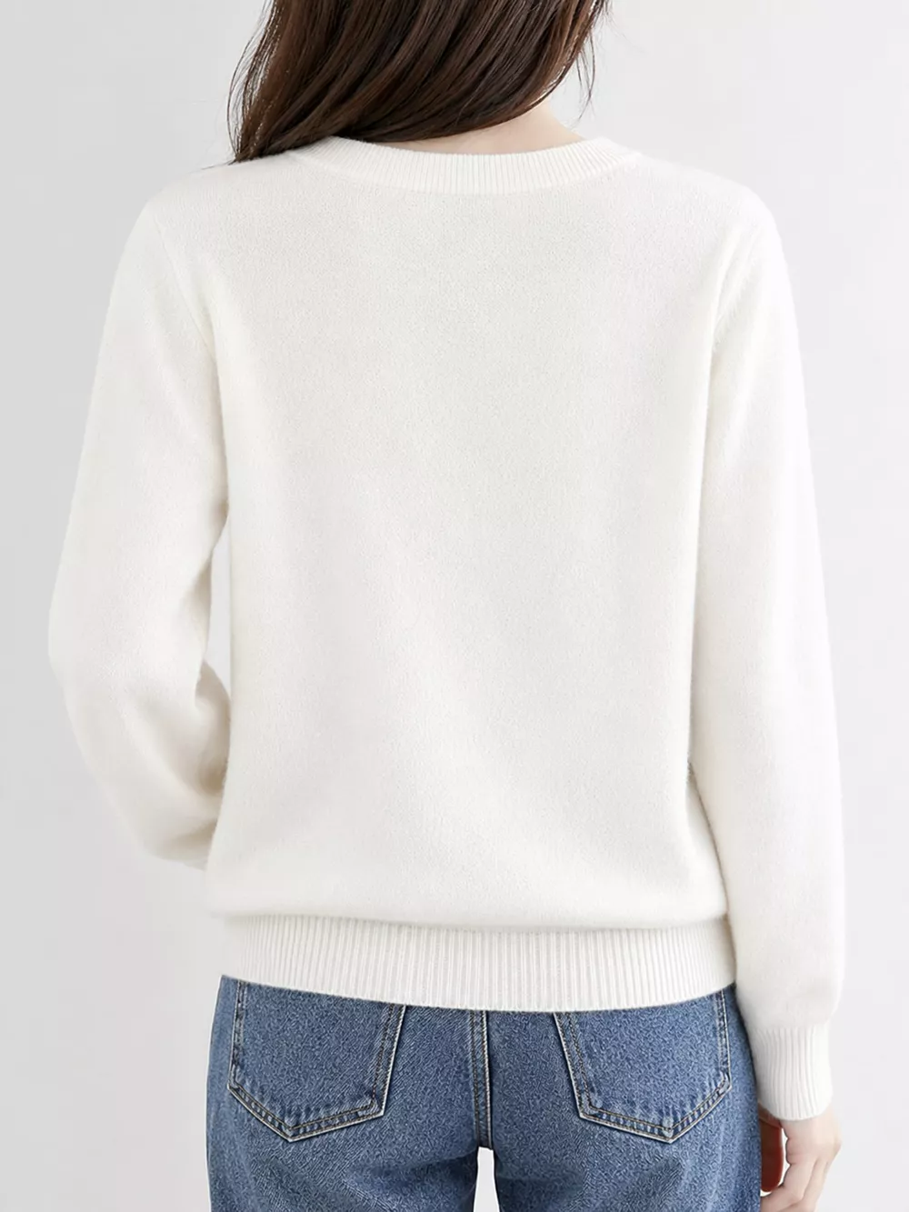 Crew-Neck Button-Down Cardigan, image 40