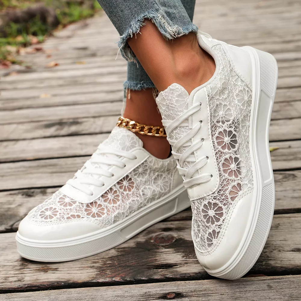 Round Toe Lace Sneakers, image 5