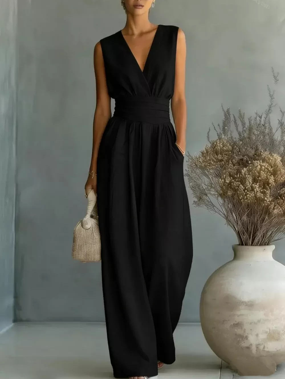 Full Size Sleeveless Wide-Leg Jumpsuit Plus Size, image 4