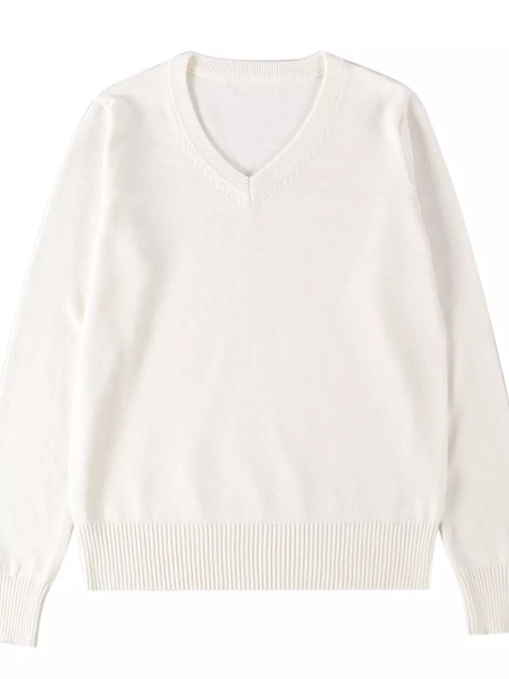 Full Size V-Neck Long Sleeve Sweater Plus Size