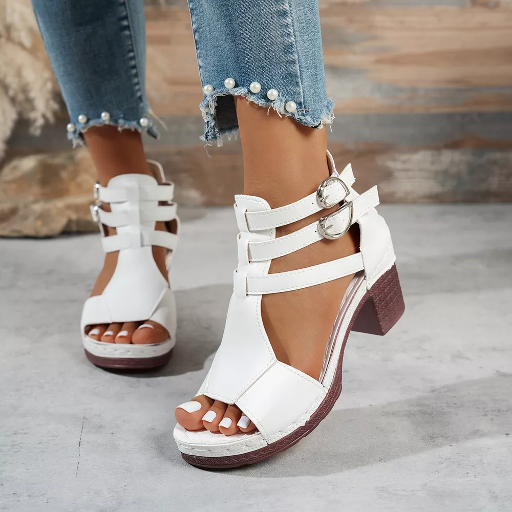 Peep Toe Block Heels Sandals