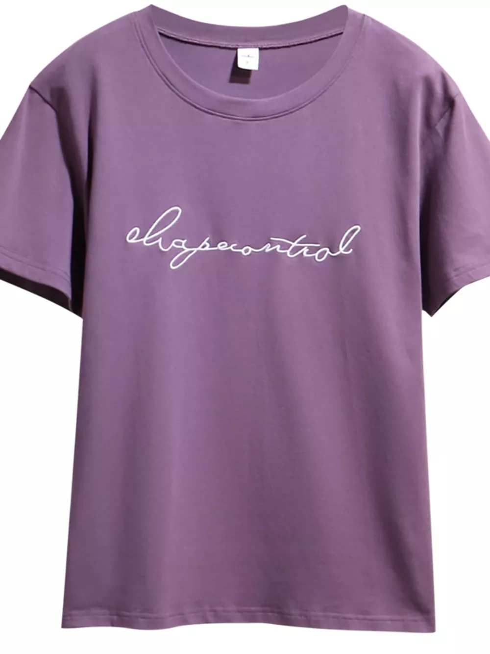 Full Size Letter Embroidered Round Neck T-Shirt Plus Size, image 8