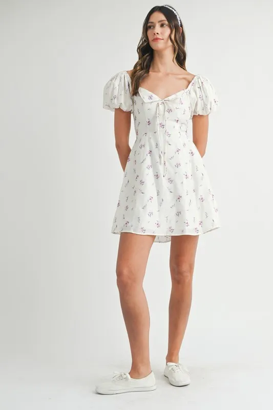 Floral Print Puff Sleeve Mini Dress, image 11