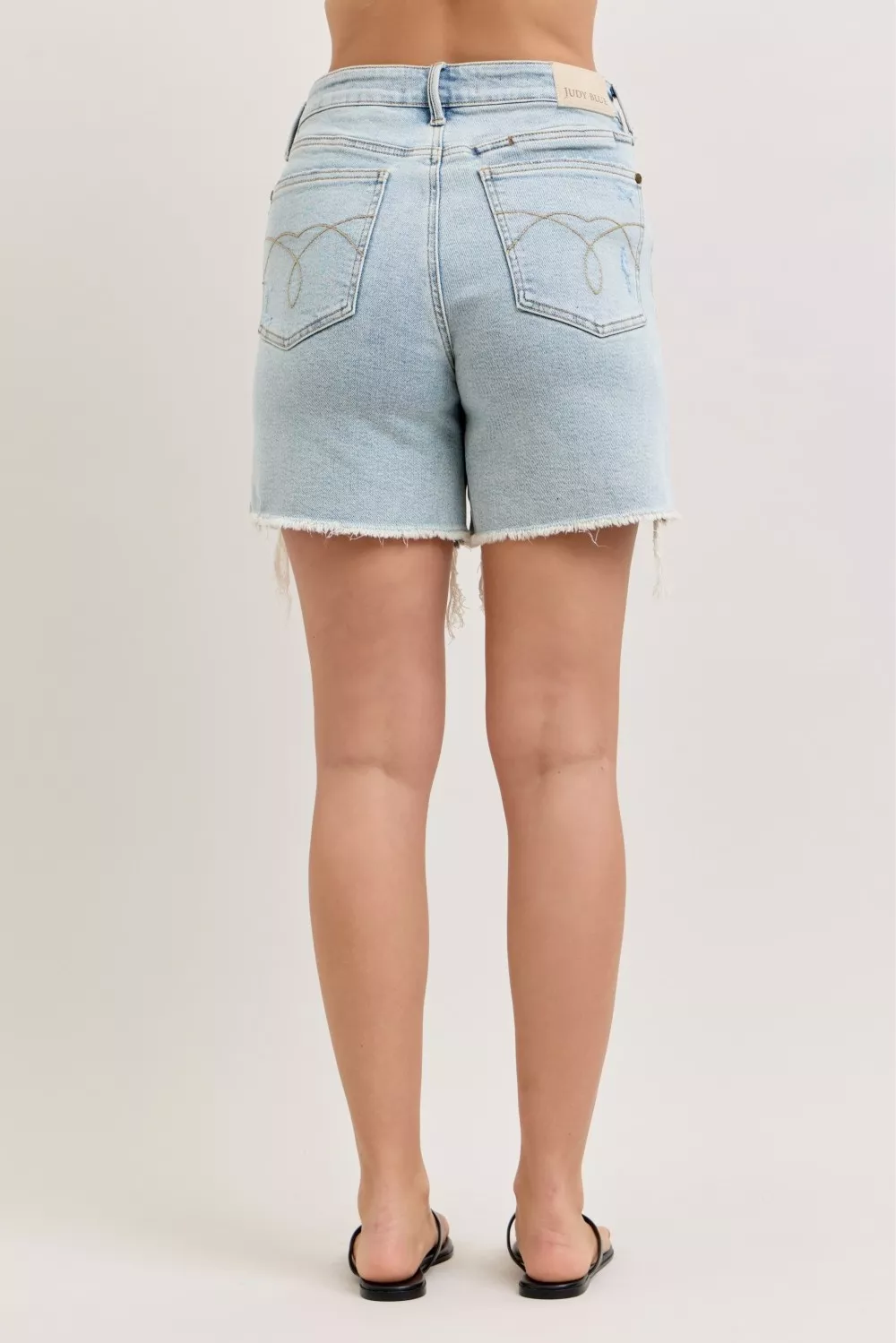 High-Waisted Rigid Magic Dad Short Wwith Cell Phone Back Pockets, image 5