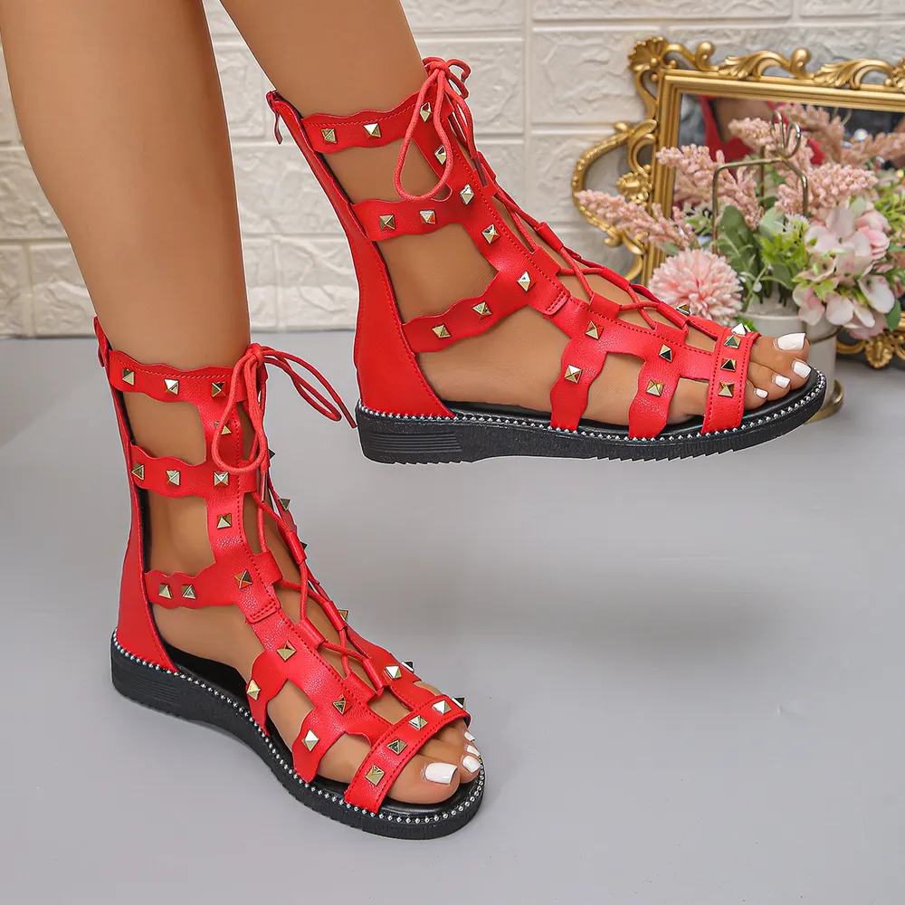 Open Toe Lace Up Sandals, image 13