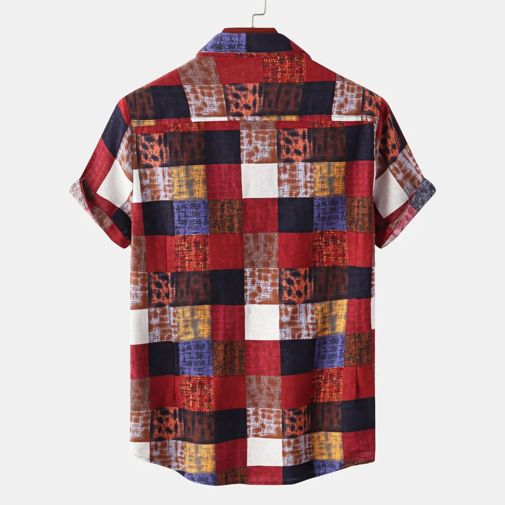 Men's Plus Size Plaid Button Up Short Sleeve Shirt, image 3