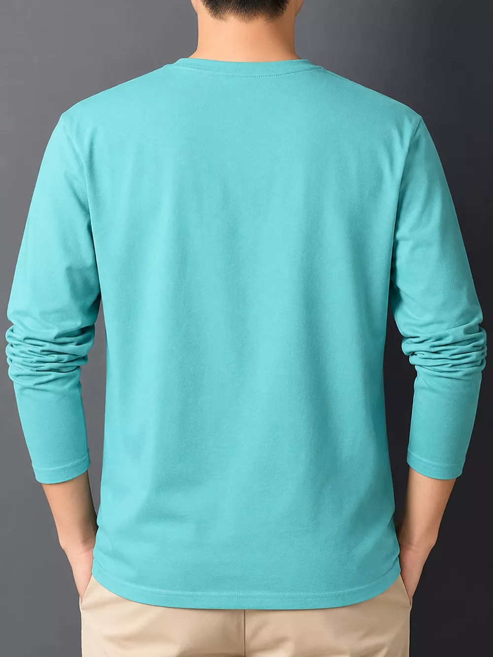 Men's Plus Size Round Neck Long Sleeve T-Shirt, image 59