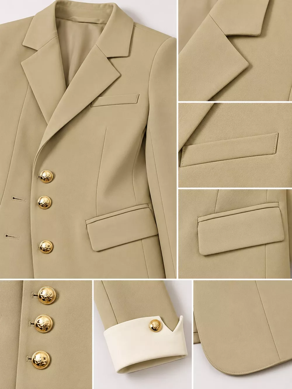 Full Size Single-Breasted Blazer with Gold Button Accents Plus Size, image 20