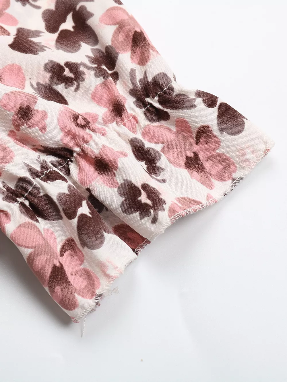 Floral Print Tie Neck Ruffle Blouse, image 7