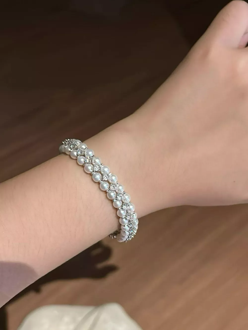 Pearl & Zircon Embellished Bracelet, image 3