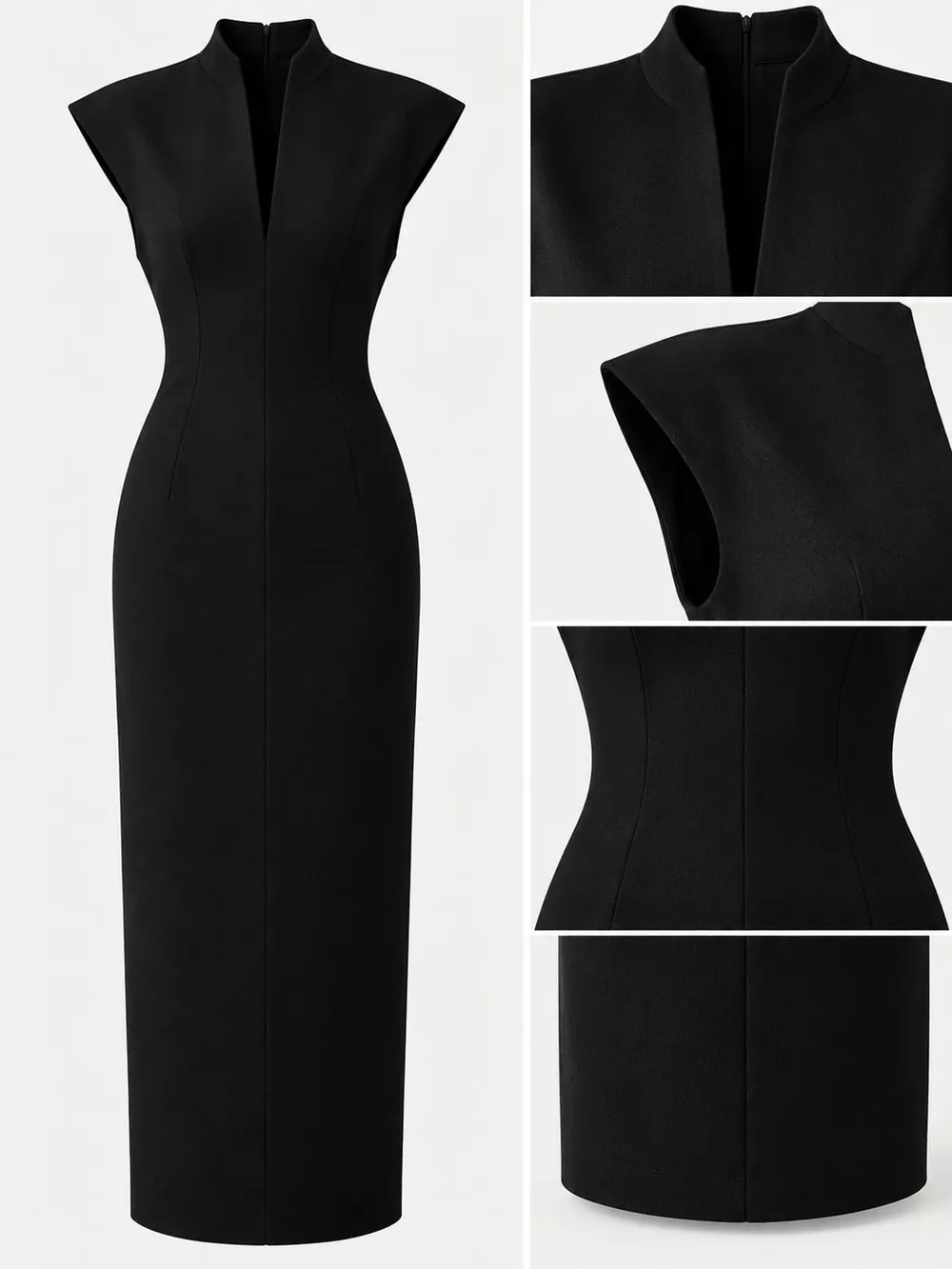 Slit Sleeveless Bodycon Midi Dress, image 9