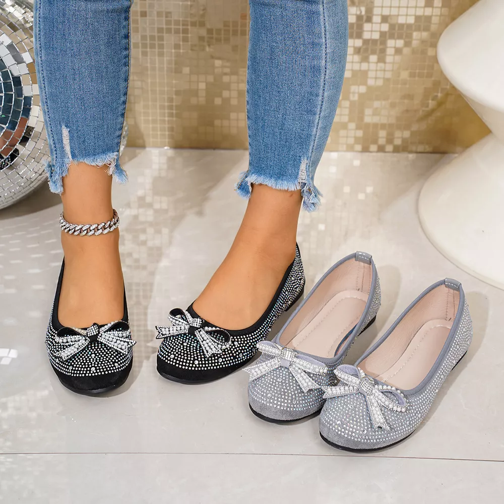 Rhinestone Bow Accent Slip-Ons, image 2