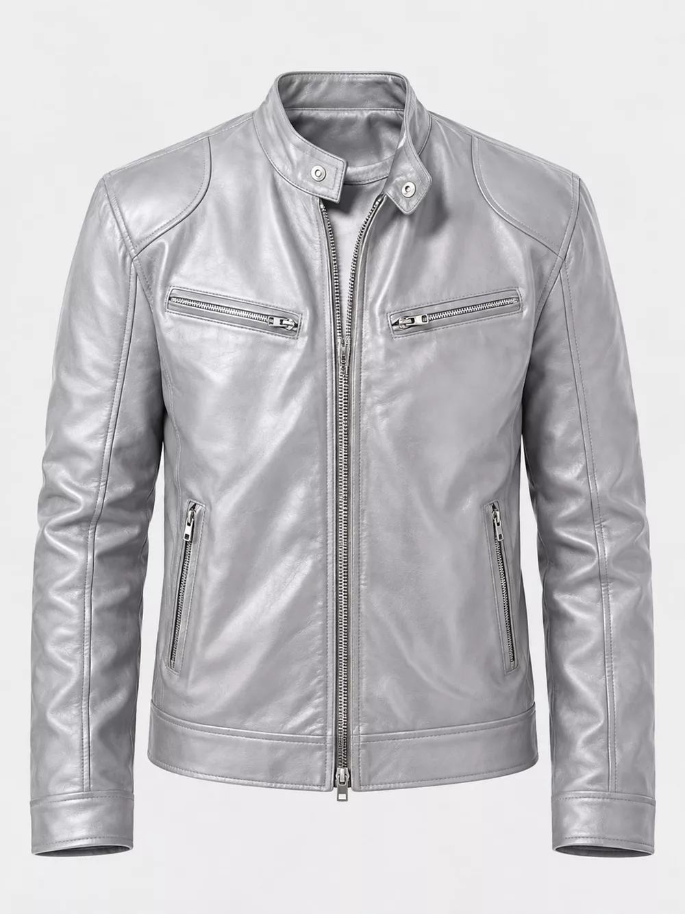 Men's Full Size Faux Leather Zip Up Jacket Plus Size, image 57