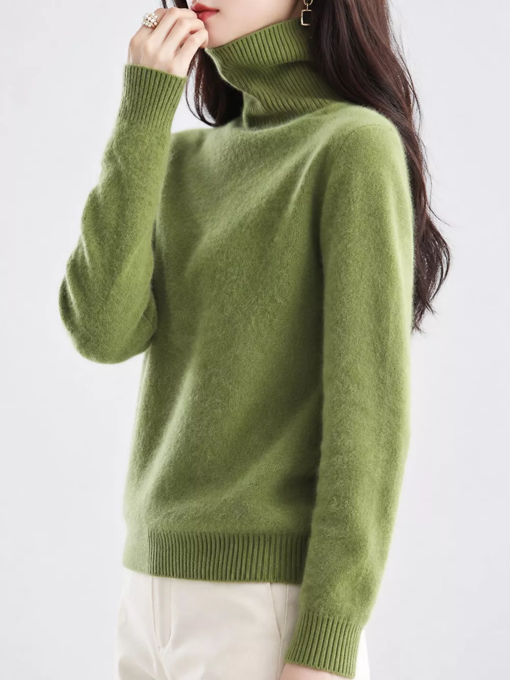 Full Size Turtleneck Long Sleeve Sweater Plus Size, image 53