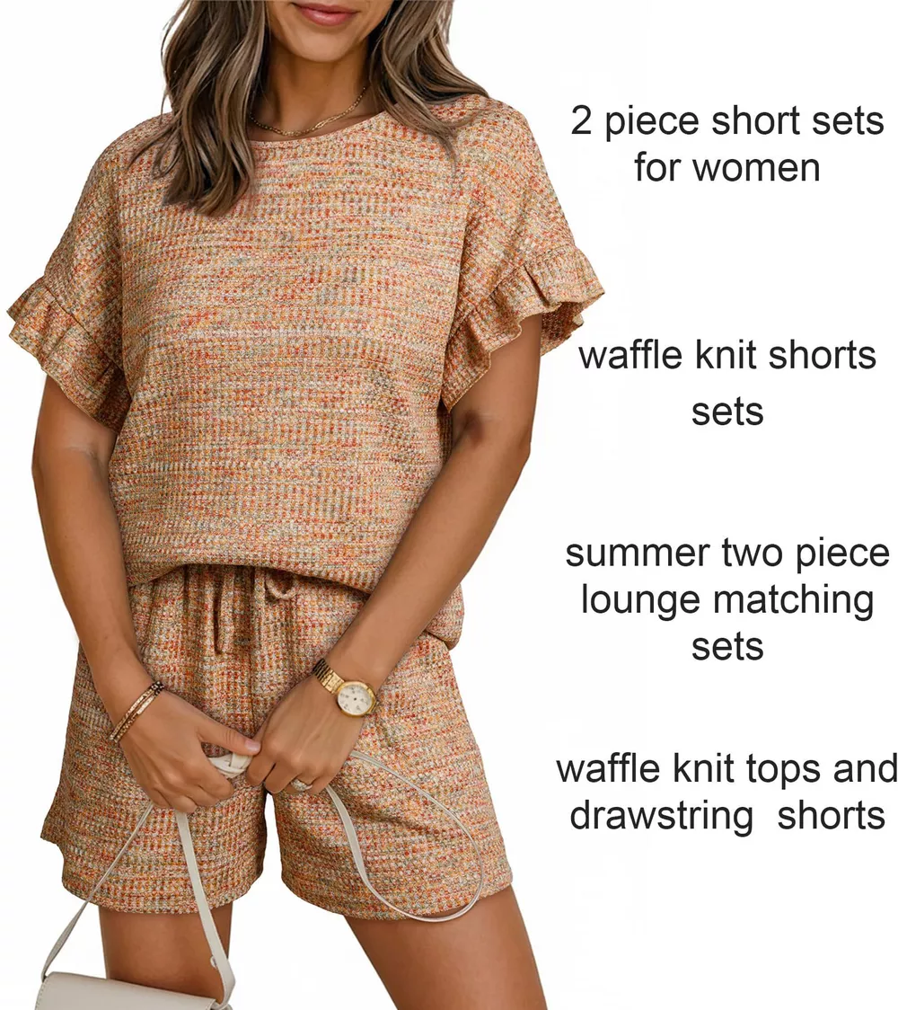 Ruffle Sleeve Textured Top and Shorts Set, image 23
