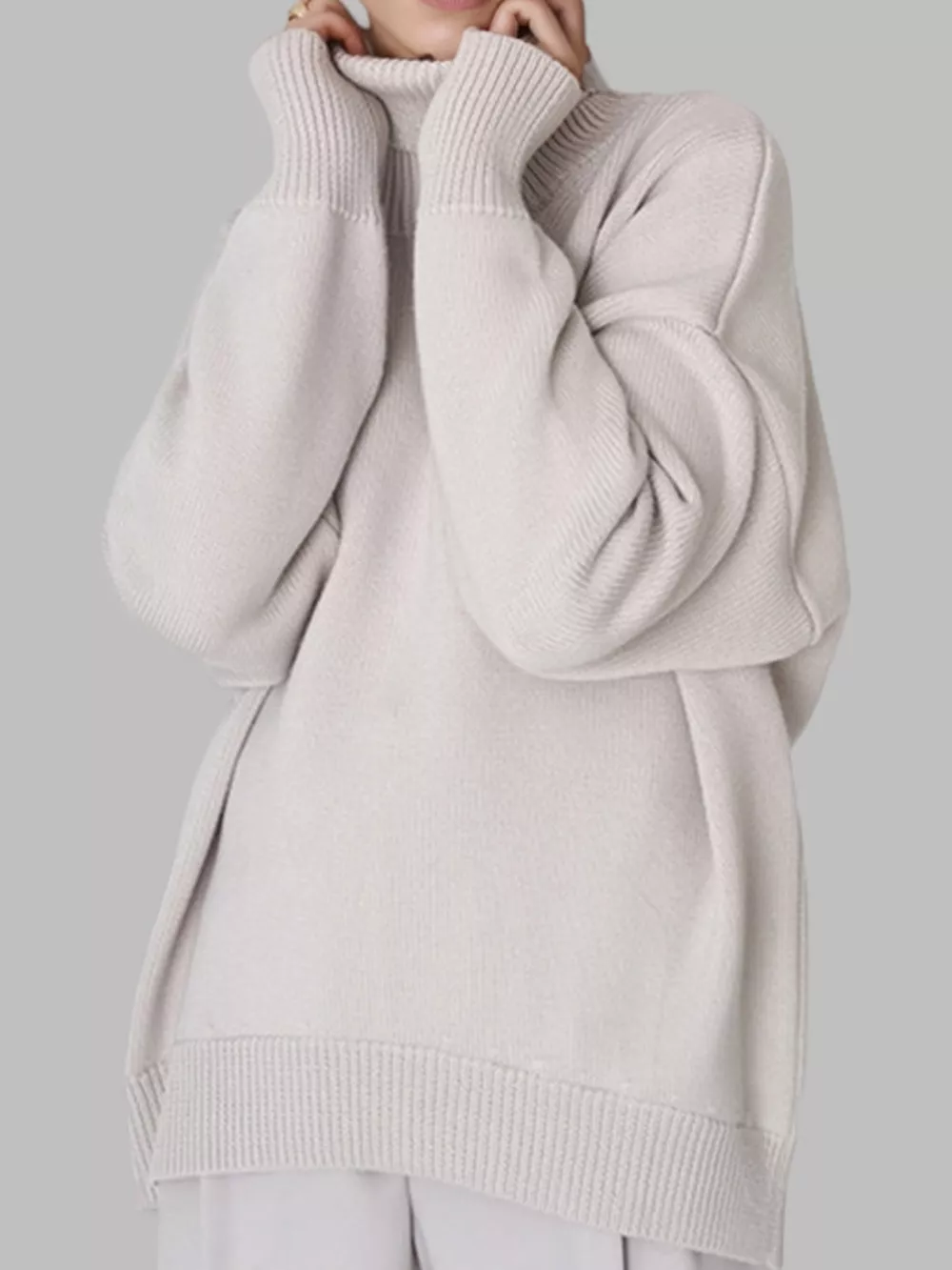 Turtleneck Dropped Shoulder Sweater, image 25