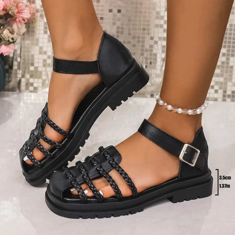 Braided Ankle Strap Sandals, image 5