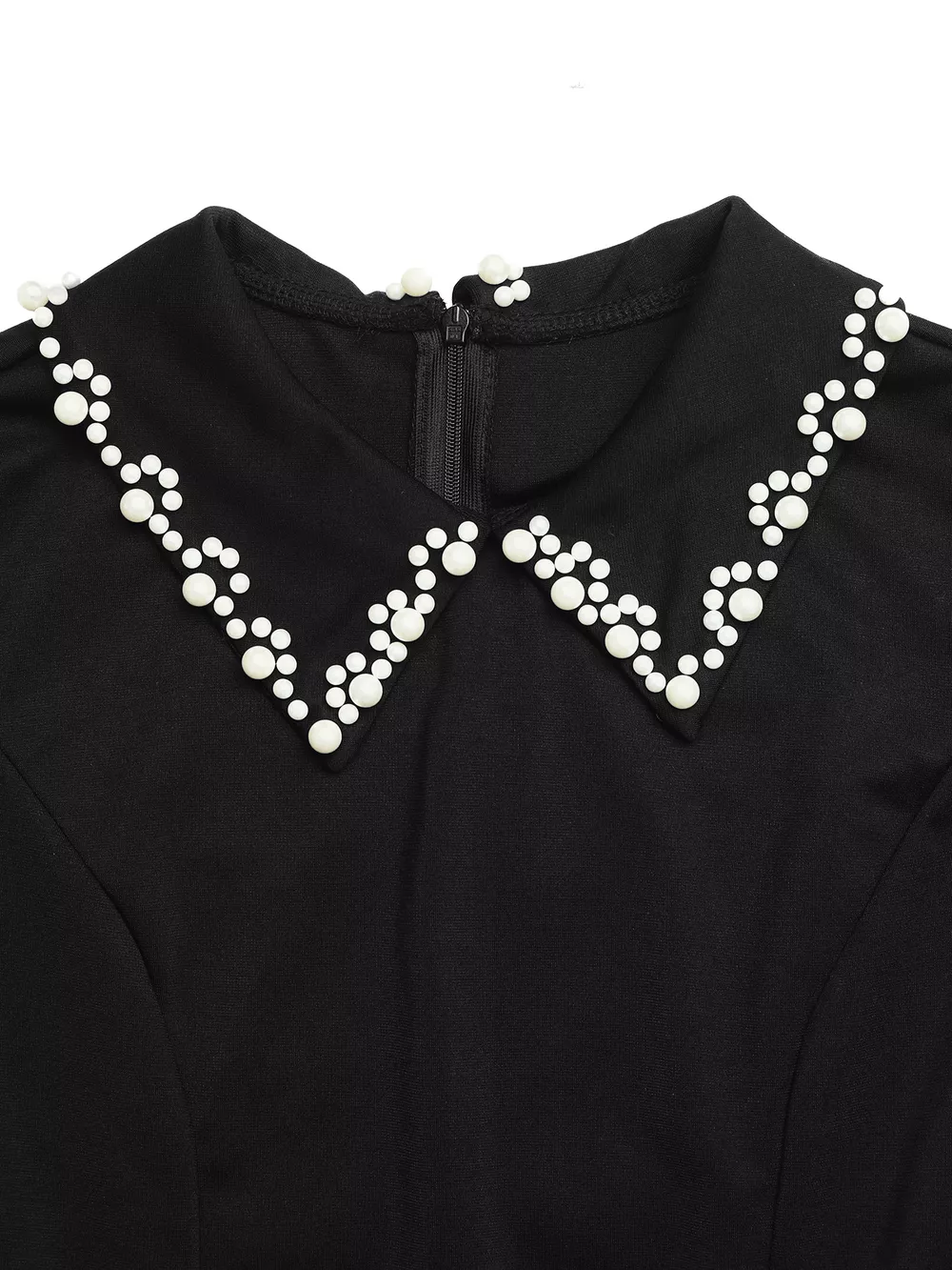 Bead Collar Short Sleeve Mini Dress, image 6